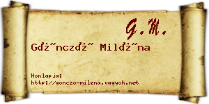 Göncző Miléna névjegykártya